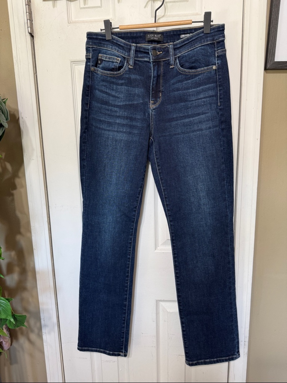 Judy Blue Women's Dark Indigo Straight-Leg Jeans W15” L30”